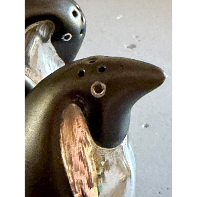 1980s Emilia Castillo Taxco Sterling and Porcelain Penguin Salt & Pepper Shakers - a Pair For Sale - Image 10 of 11