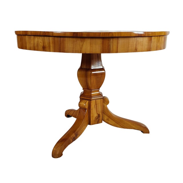 19th Century Round Biedermeier Cherrywood Table For Sale - Image 4 of 9