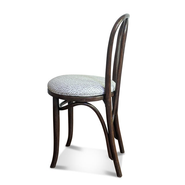 Art Nouveau Bentwood Cafe Chair - Newly Upholstered For Sale - Image 3 of 10