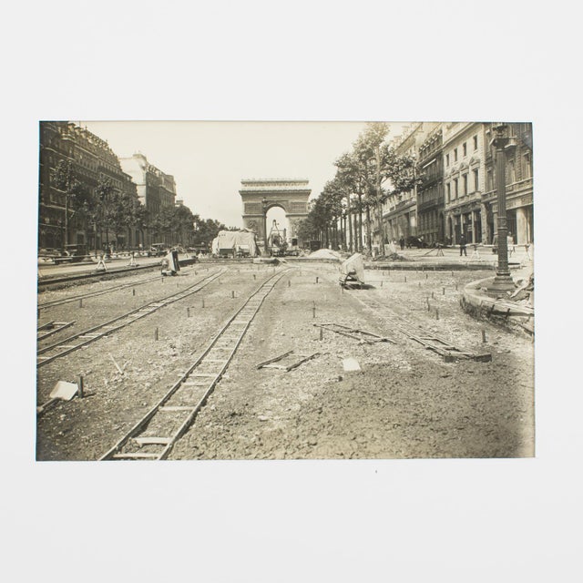 An original silver gelatin black and white photograph by Press Agency ROL, Paris, August 1928. Construction works in the...