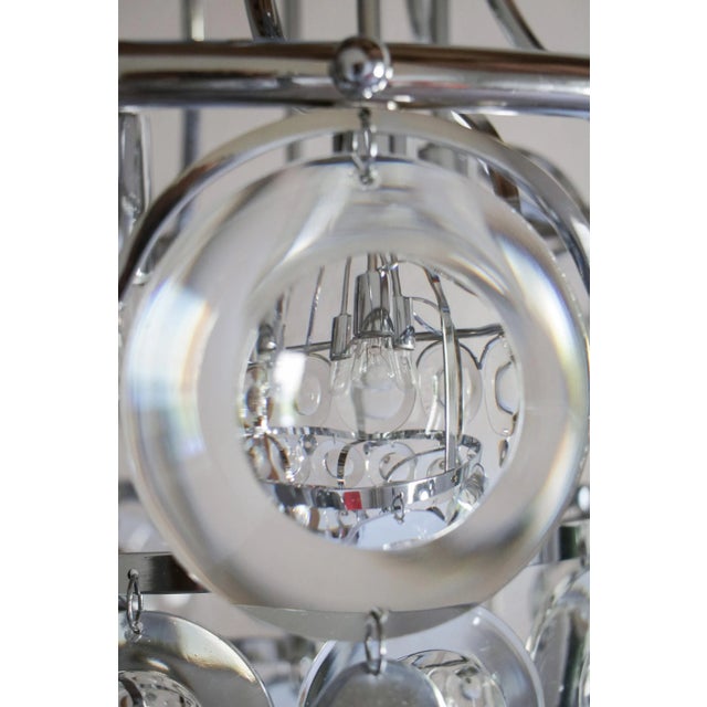 Italian Chrome Chandelier Attributed to Oscar Torlasco, 1970s For Sale - Image 11 of 18