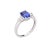 Stylish estate tanzanite & diamond ring crafted in 14 karat white gold. Cushion cut tanzanite measures 8mm x 6mm (1.78...