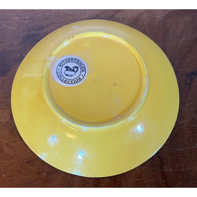Antique Early 19th Century Canary Yellow Pearlware Saucer Dish Decorated With a Domestic Scene After Adam Buck For Sale In New York - Image 6 of 11