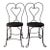 Vintage Mid-Century Twisted Wrought Iron Heart-Back Bistro Ice Cream Parlor Chairs For Sale