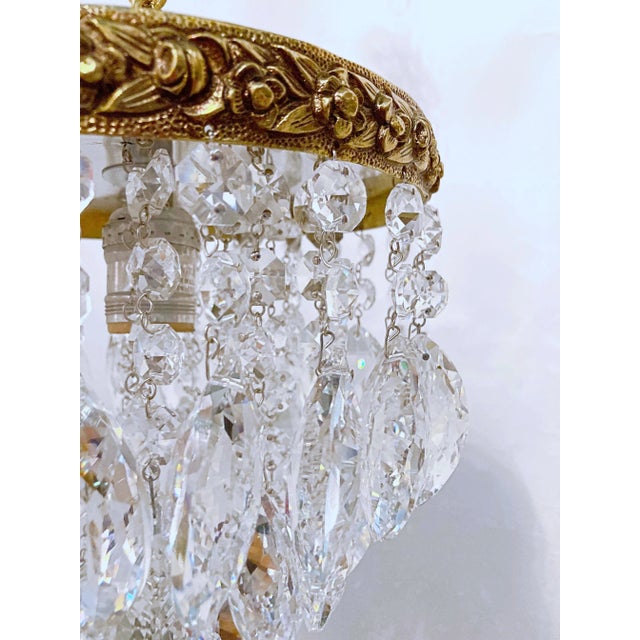 Antique 1920s Italian Bronze Upside Down Layered Chandelier For Sale In New York - Image 6 of 7