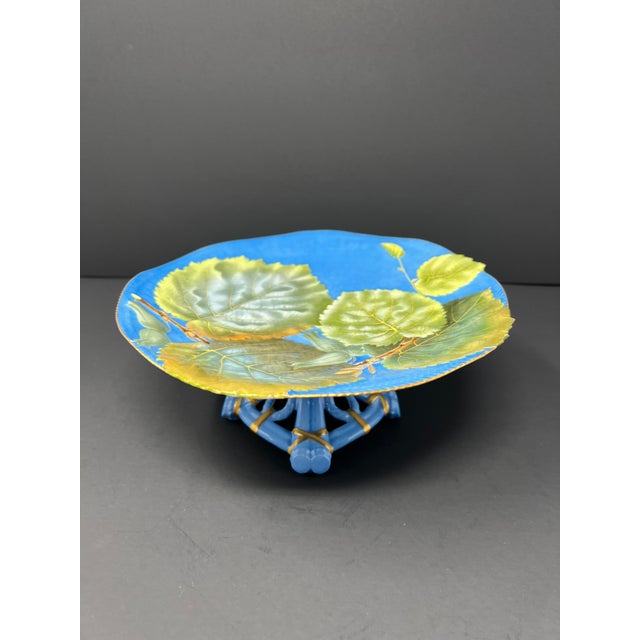 Pair of Italian Renata Depose Metallica Glaze Footed Compotes With Aspen Leaf Motif, Mid-Century For Sale - Image 10 of 12