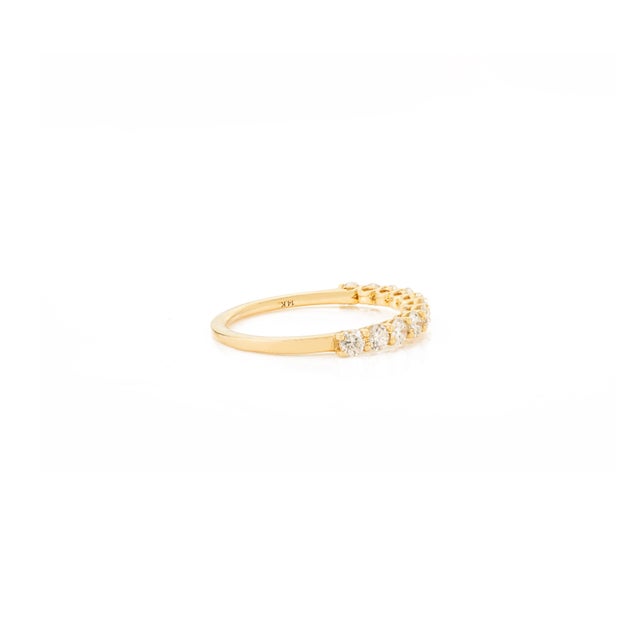 Not Yet Made - Made To Order Brilliant Cut Diamond Half Eternity Wedding Band Ring in 14k Yellow Gold Size 7 For Sale - Image 5 of 14