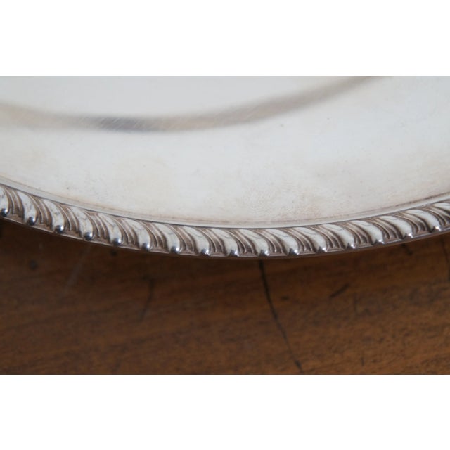 Antique Poole Silverplate Brides Bridal Basket Handled Tray Plate 1006 For Sale - Image 6 of 13