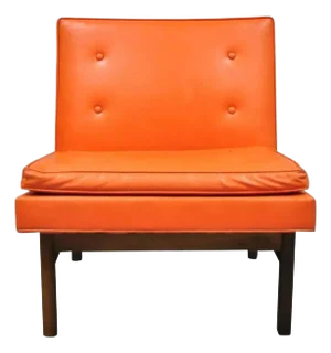 Mid 20th Century Milo Baughman Thayer Coggin Mid Century Modern Orange Teak & Vinyl Lounge Chair