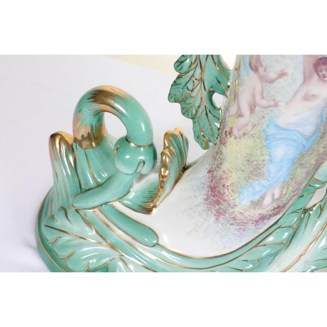 Porcelain Vases with Cornucopia Cherubs in the Style of Sevres, Set of 2 For Sale - Image 18 of 18