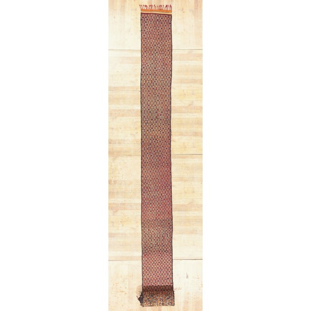 Vintage Taznakht Moroccan Kilim Rug, 02'04 X 50'08 For Sale - Image 10 of 10