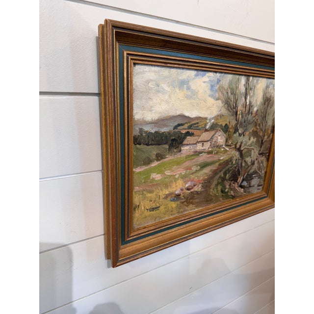Farmhouse Mid 20th Century Oil on Canvas "Lake District Farmhouse" For Sale - Image 3 of 9