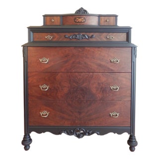 Early 20th Century Sligh Walnut High Boy Dresser For Sale