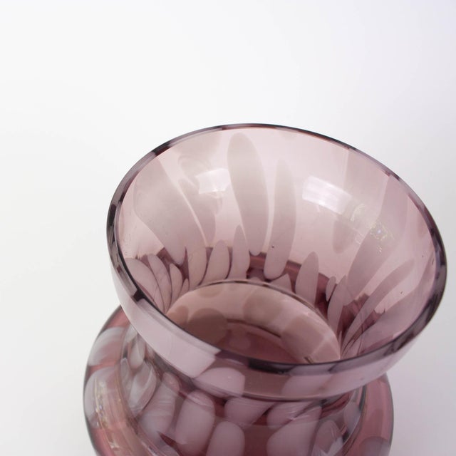 Vintage Portuguese Amethyst Art Glass Vase, 1960s For Sale - Image 9 of 16