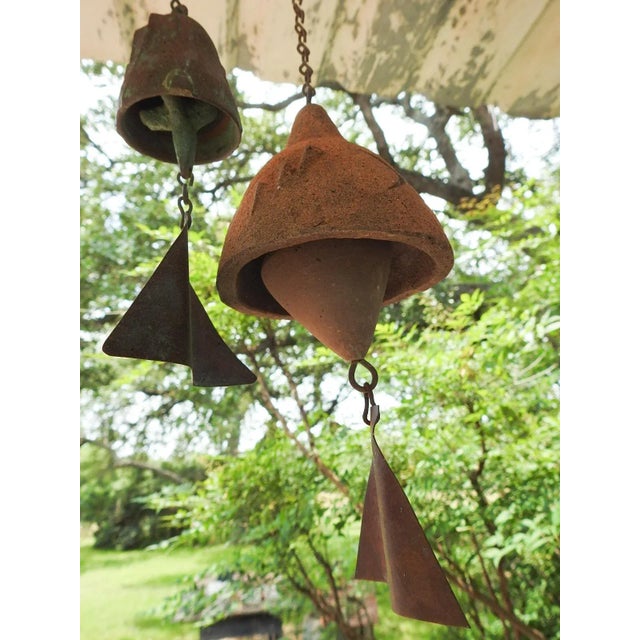 Mid 20th Century Small Vintage Pottery and Bronze Wind Chime by Paolo Soleri - a Pair For Sale - Image 5 of 10