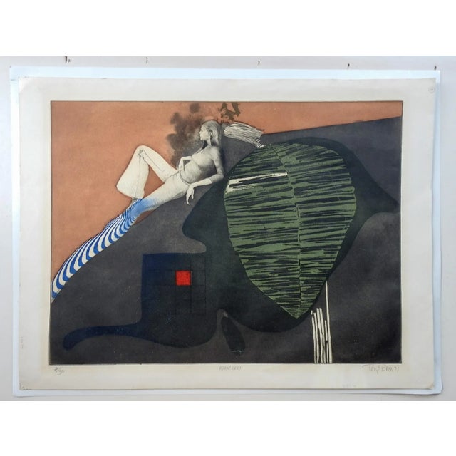 Mid Century Abstract Color Portrait Etching by Tony Bass For Sale In Seattle - Image 6 of 7