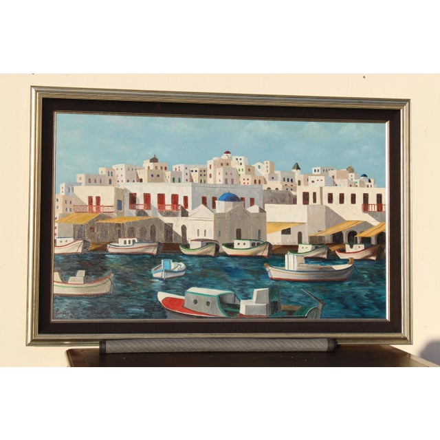 1980s Greek Islands Original Painting For Sale - Image 11 of 11