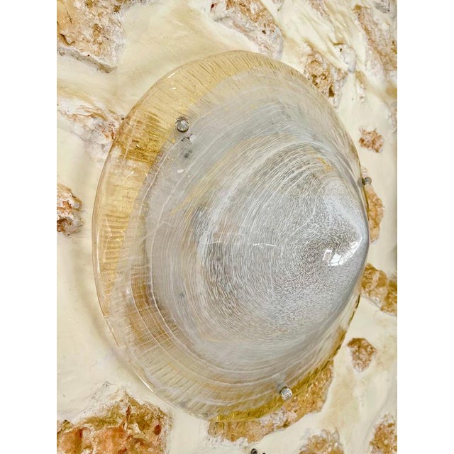 Exceptional Mazzega lighting oversized gold glass Murano with metal structure. The Design and the quality of the gold...