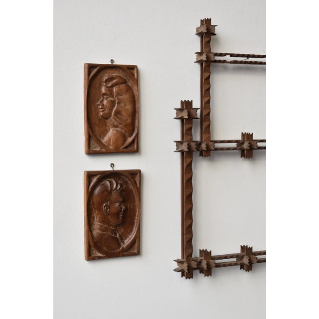Vintage Bas Relief Profile Portraits, A Pair, Circa 1930s-40s. Created in the style of profile silhouettes, the artist...