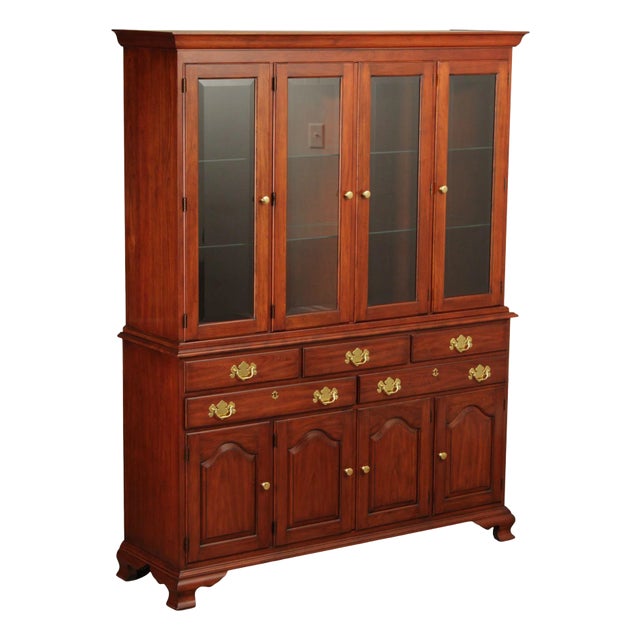 Henkel Harris Chippendale Style Cherry China Cabinet For Sale
