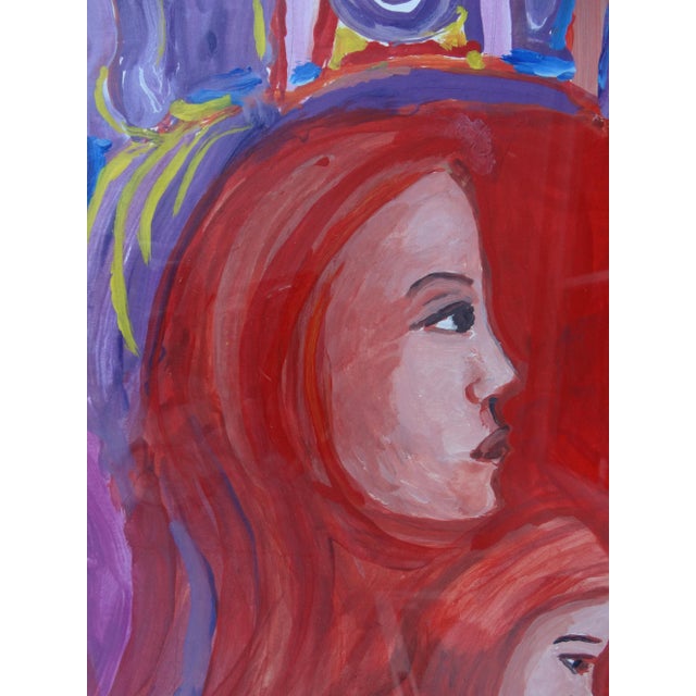 An abstract painting of women with red hair by Cuban-American artist Gloria Allison (1924-2013), who worked in South...