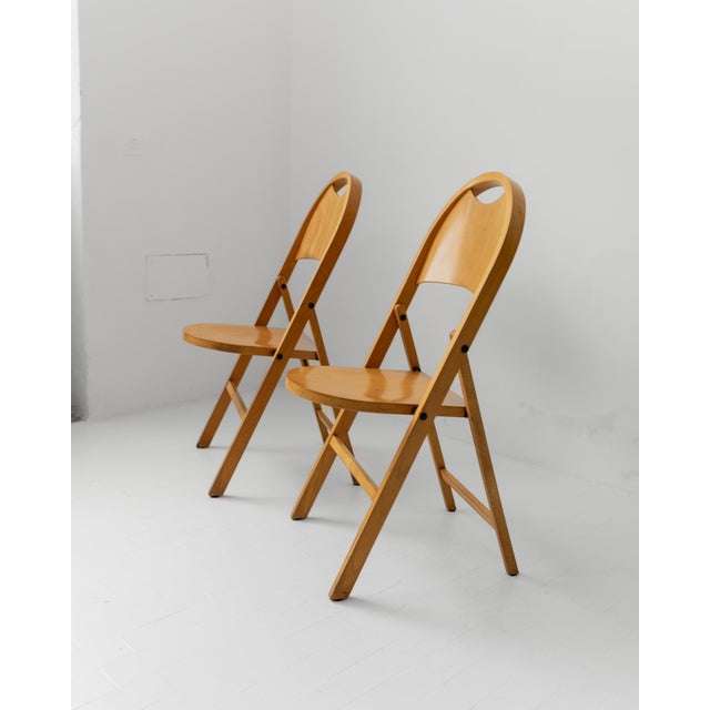 Vintage Tric Folding Chairs by Achille and Pier Giacomo Castiglioni for Bernini, 1970s, Set of 2 For Sale - Image 3 of 13