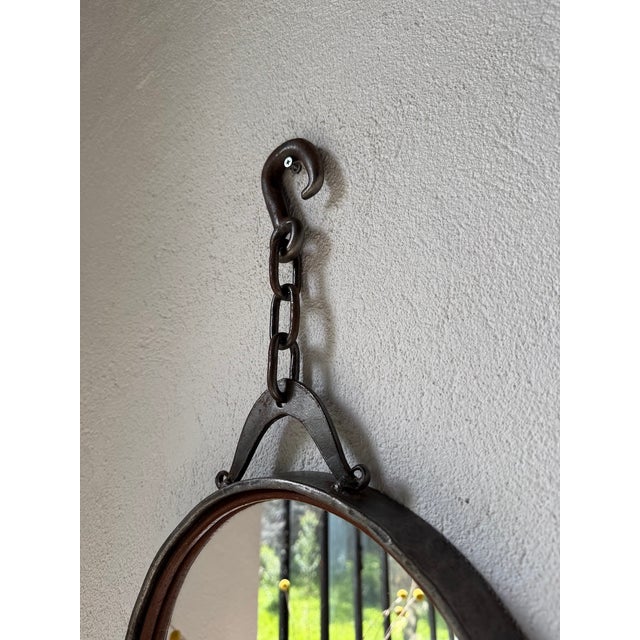 Brutalist Brutalist Metal and Chain Mirror, 1950s For Sale - Image 3 of 18