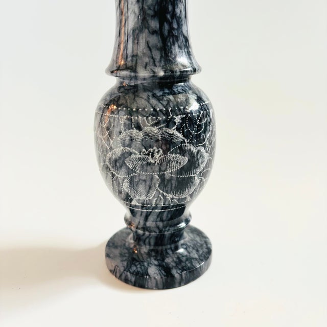 Late 20th Century Vintage Carved Marble Vase For Sale - Image 5 of 9
