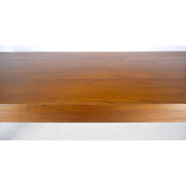 Massive Solid TEAK 41x87 Dining Conference Table Parsons Style MINT For Sale - Image 6 of 11