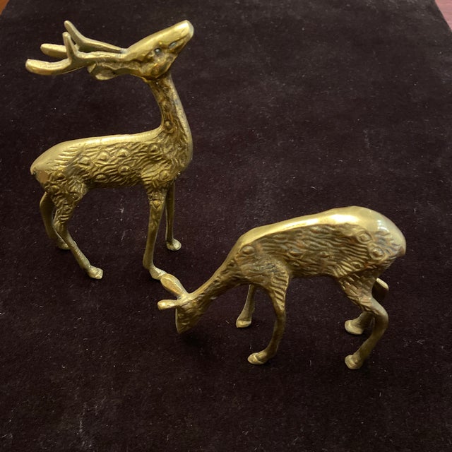 Brass Deer Figurines Set of 2 Chairish