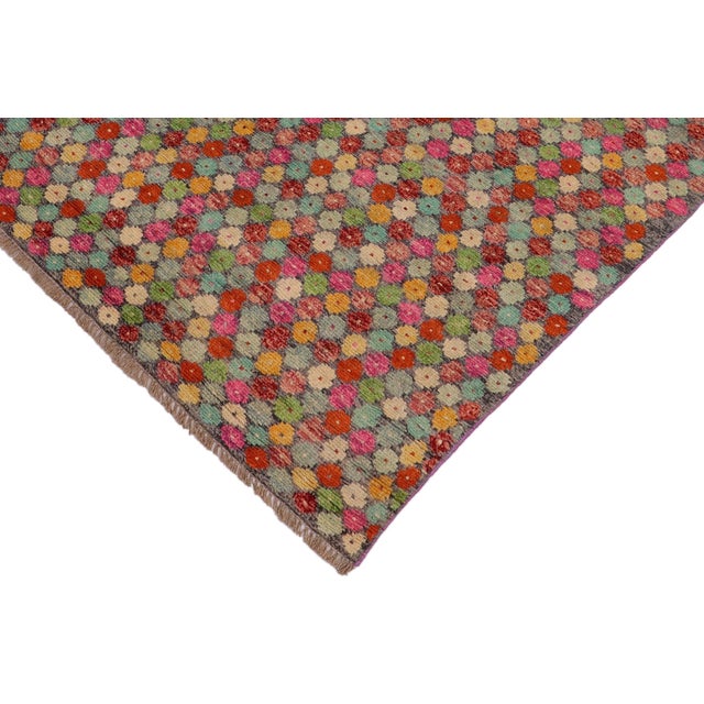 Contemporary Balochi Gray/Red Wool Rug - 3'0''x4'11'' For Sale - Image 4 of 11