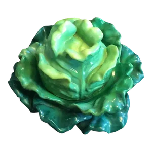 Antique Early 19th Century Paris Jacob Petit Porcelain Cabbage Form Inkwell