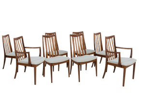 Mid-Century Teak and Fabric Dining Chairs by Leslie Dandy for G-Plan, 1960s, Set of 8