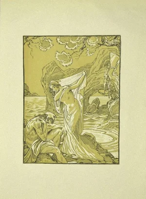Ferdinand Bac, Veiled Woman, Original Lithograph, 1922