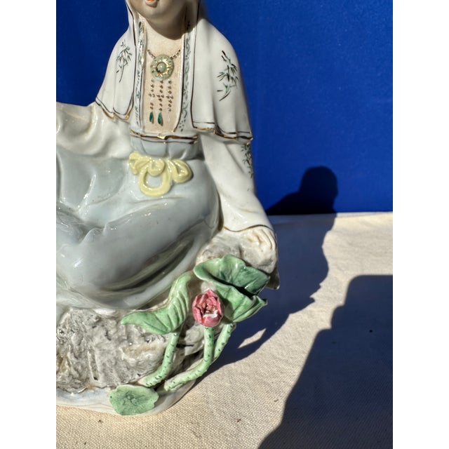 1970s 1970s Ceramic Asian Woman Sculpture For Sale - Image 5 of 10