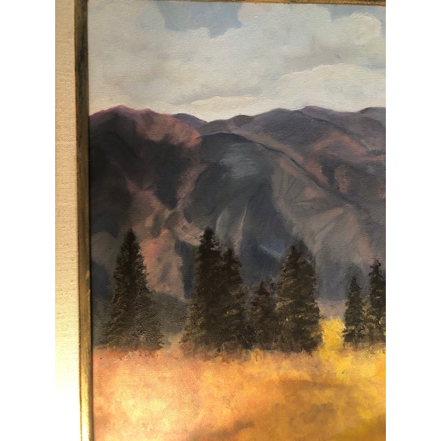 Wood Contemporary Aspen Mountain “Ajax” Impressionist Landscape Painting For Sale - Image 7 of 9