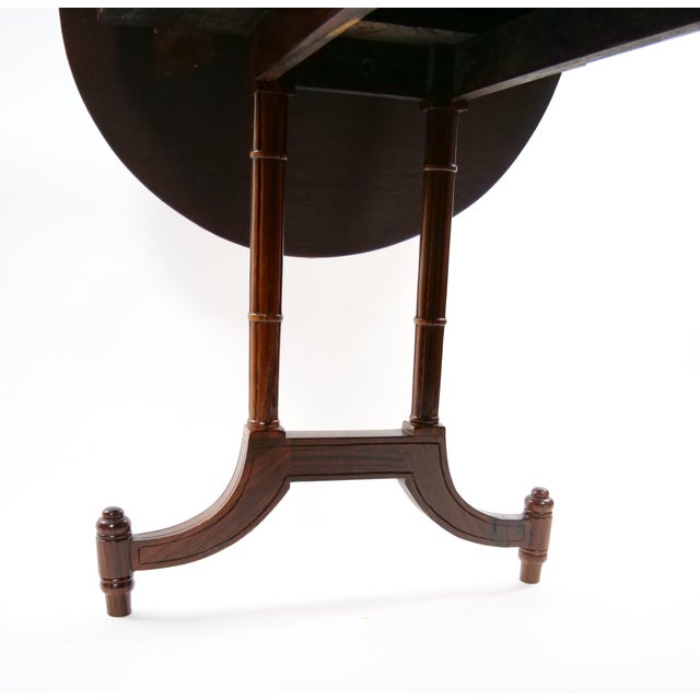 English Mahogany Drop-Leaf Console Table / Inlaid Decoration, Mid 19th Century For Sale - Image 13 of 14