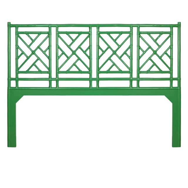 Not Yet Made - Made To Order Chippendale Standard Bed California King - Bright Green For Sale - Image 5 of 12
