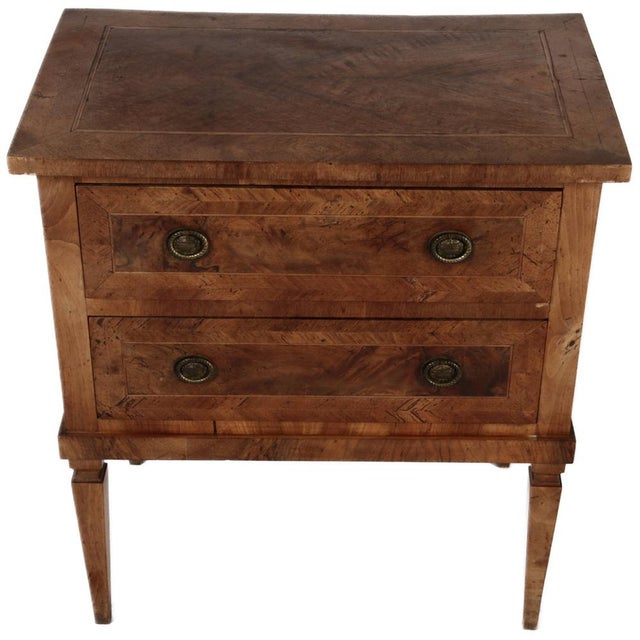 Small Antique Baroque Louis XVI Chest of Drawers in Walnut, 1800 For Sale - Image 16 of 18