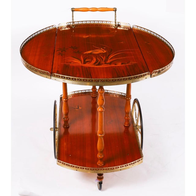Vintage Italian Sorrento Marquetry Drinks Trolley For Sale - Image 10 of 18