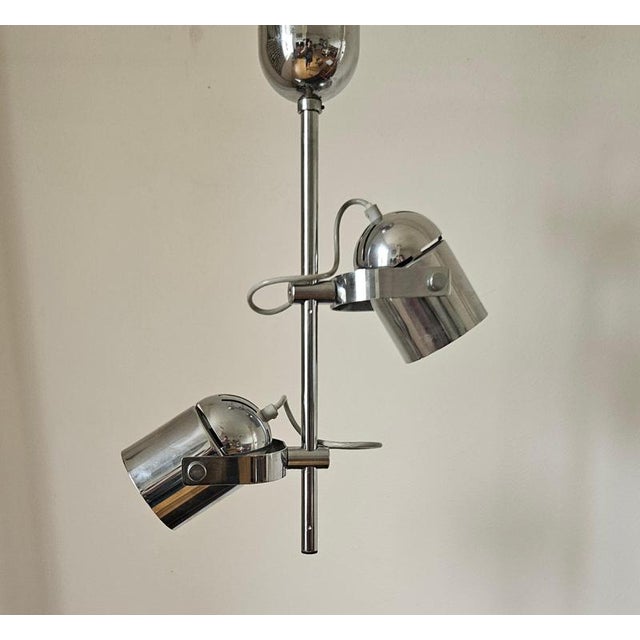 Mid-Century Ceiling Chrome Lamp from Lidokov, 1970s For Sale - Image 3 of 11