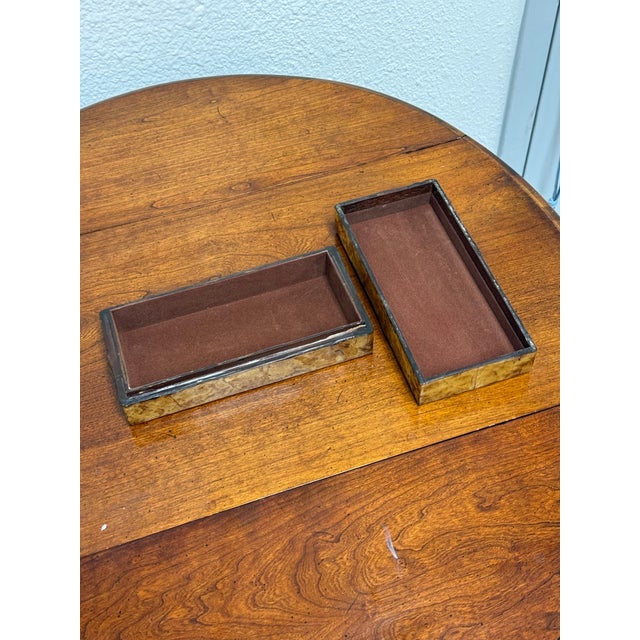 Gold Burl Wood Keepsake Box, Vintage For Sale - Image 8 of 12