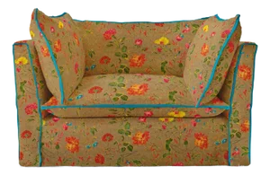 Sophie Conran Coco Loveseat with Contrast Welt Knife Edge Cushion in Andrew Martin Wildwood Twig