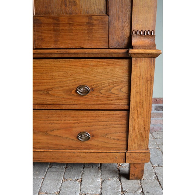 Antique Elm Wood Cabinet For Sale - Image 5 of 10