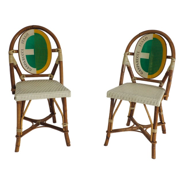Vintage Bistro Chairs by Italo Gasparucci for ECC Tennis Tournament Antwerp, 1980s, Set of 2 For Sale