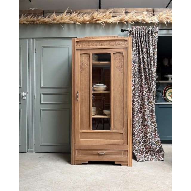 Art Deco Display Cabinet in Natural Oak, 1930s For Sale - Image 18 of 18