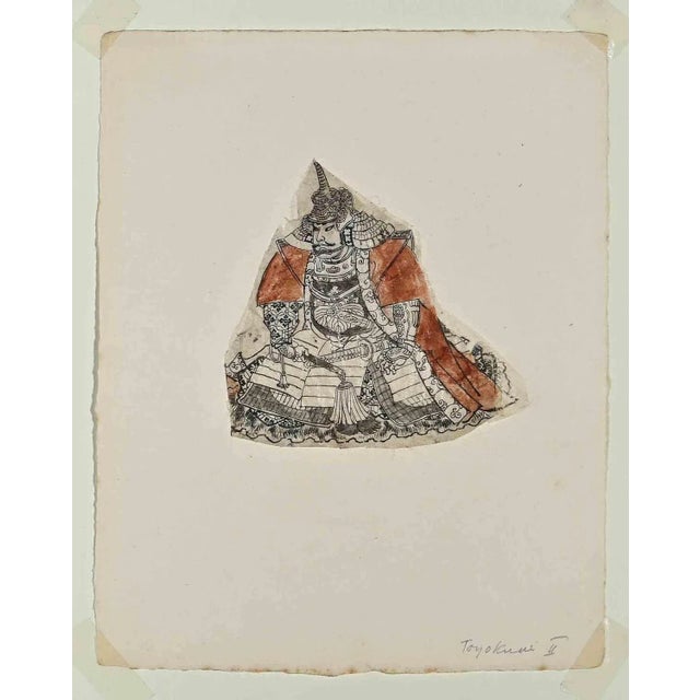 Man with the dragon is a hand-colored woodcut, realized by the great master of ukiyo-e print, utagawa toyokuni ii...