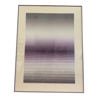 Vintage Fireya Pourchot Signed Original Mixed-Media Tonal Abstract, M/P, Custom Framed For Sale