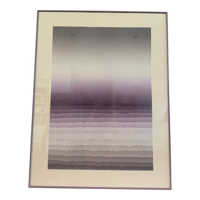 Vintage Fireya Pourchot Signed Original Mixed-Media Tonal Abstract, M/P, Custom Framed For Sale