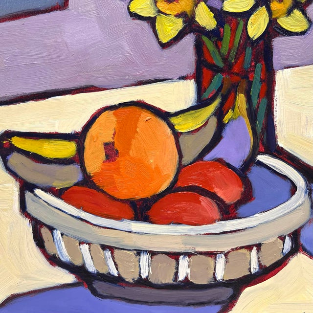 2020s Yellow Daffodils , Original Oil Painting on Canvas For Sale - Image 5 of 7